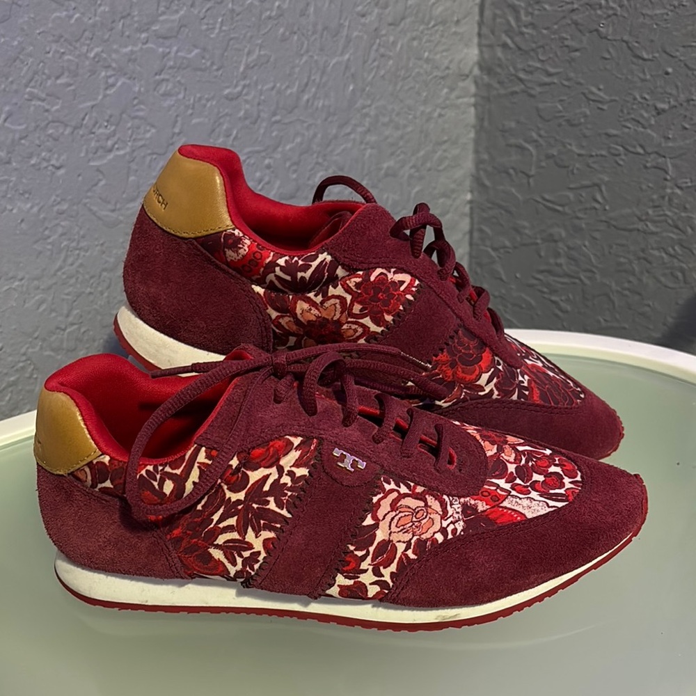 Floral Burgundy Women's Sneakers